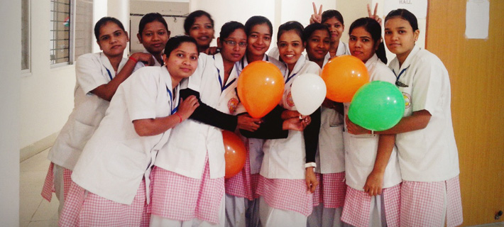 Nursing students in uniform